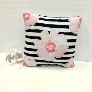 NEW Striped Floral Decor Pillow